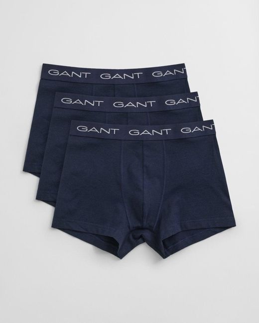 Gant Blue 7-Pack Regular Waist Boxer Trunks, Marine for men