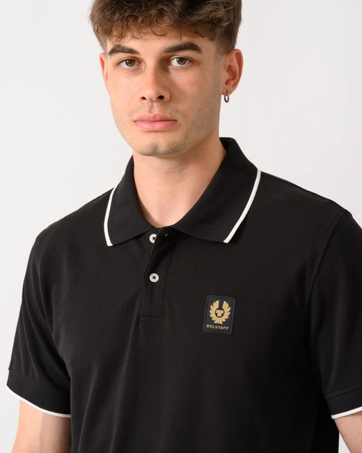 Belstaff Black Tipped Polo Shirt for men