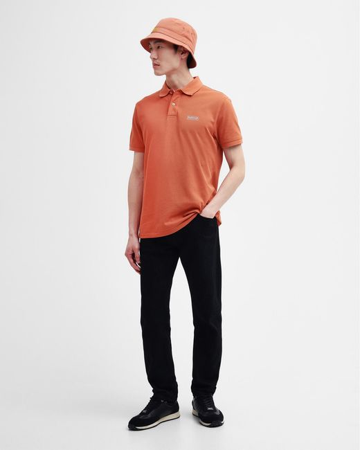 Barbour Red Essential Short Sleeve Polo for men