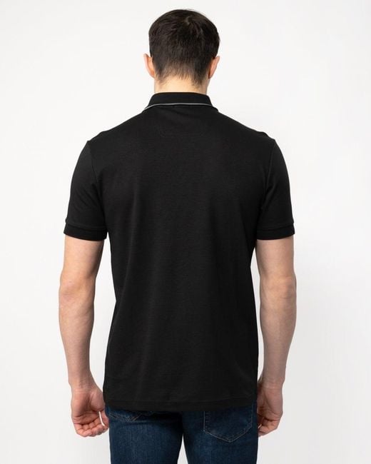 Boss Black Paule Slim-fit Polo Shirt With Collar Graphics for men