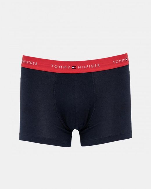 Tommy Hilfiger Blue 3 Pack Colour Waistband Trunks for men