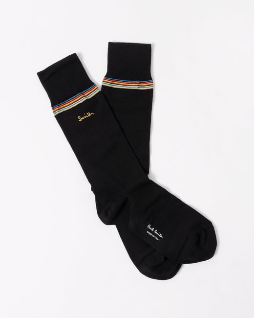 Paul Smith Black 3-Pack Socks With Signature Logo for men