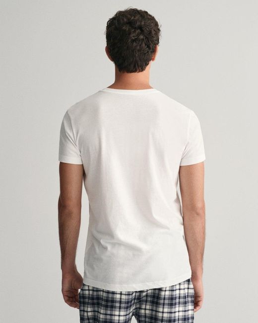 Gant White Crew Neck T-shirt for men