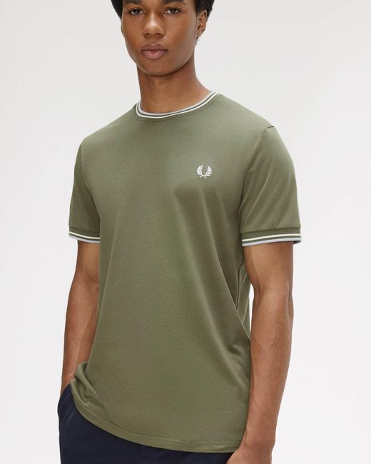 Fred Perry Green Twin Tipped T-Shirt for men
