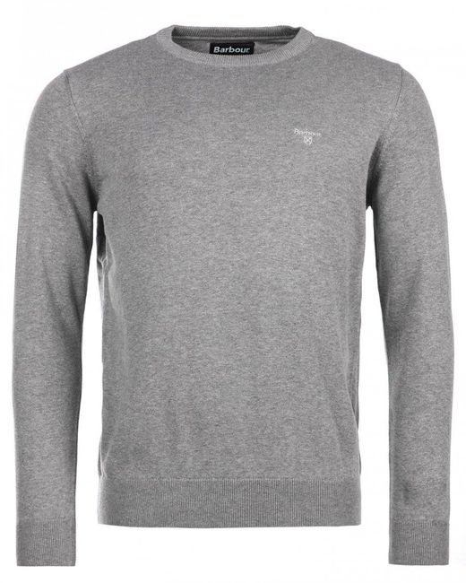 Barbour Gray Pima Cotton Crew Sweatshirt for men