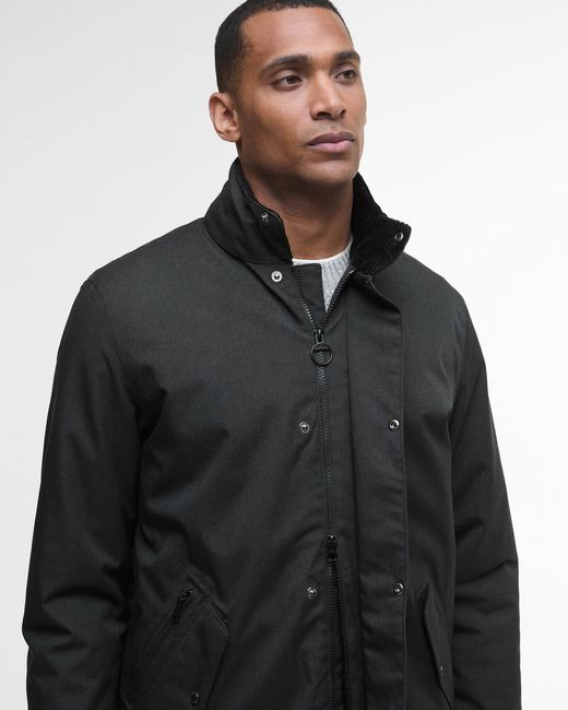Barbour Black Winter Powell Waterproof Jacket for men