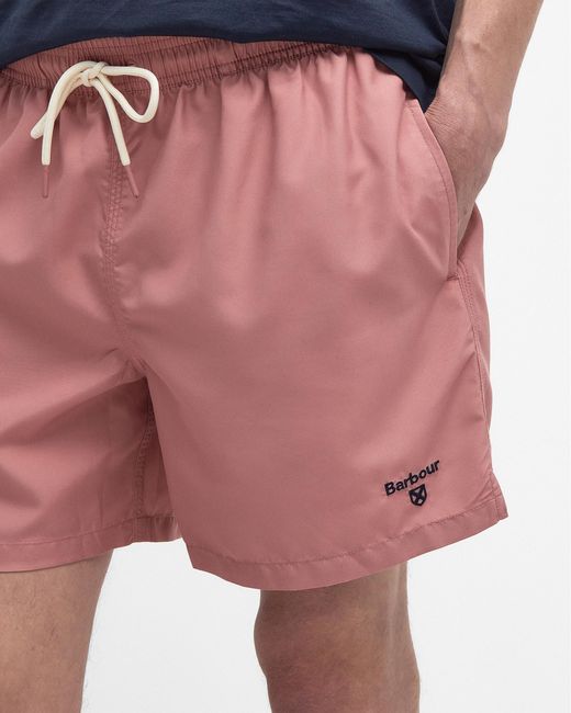 Barbour Pink Staple Logo 5 Inch Swim Shorts for men