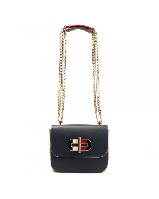 Tommy Hilfiger Blue Turnlock Mini Crossover Womens Bag