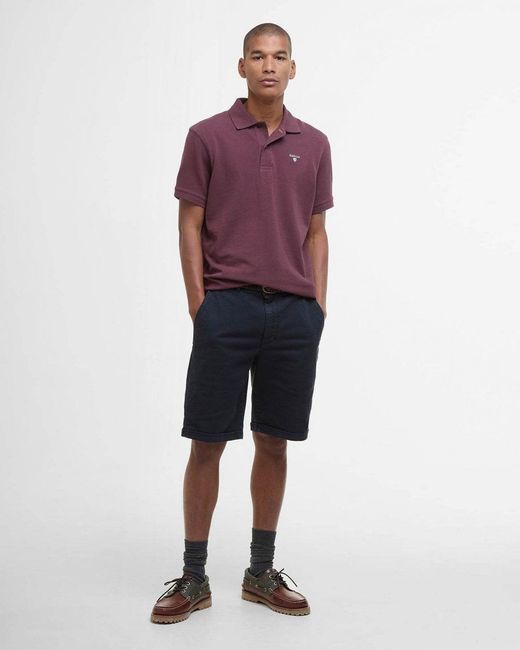 Barbour Blue Washed Twill Chino Shorts for men