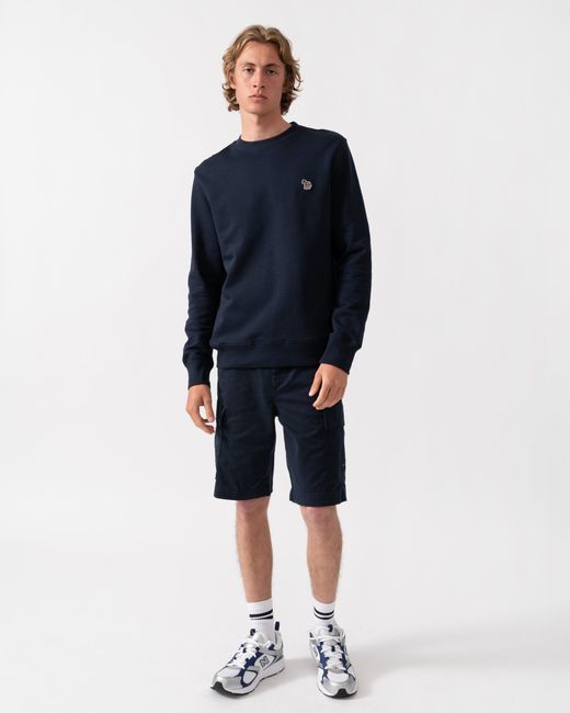 Paul Smith Blue Ps Regular Fit Zebra Logo Sweatshirt M2R-027R-Wzebra for men