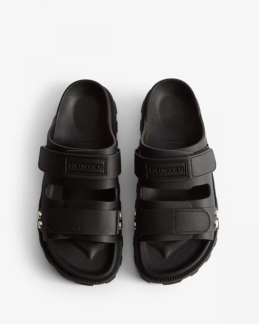 Hunter Black Vegan Synthetic Sandal