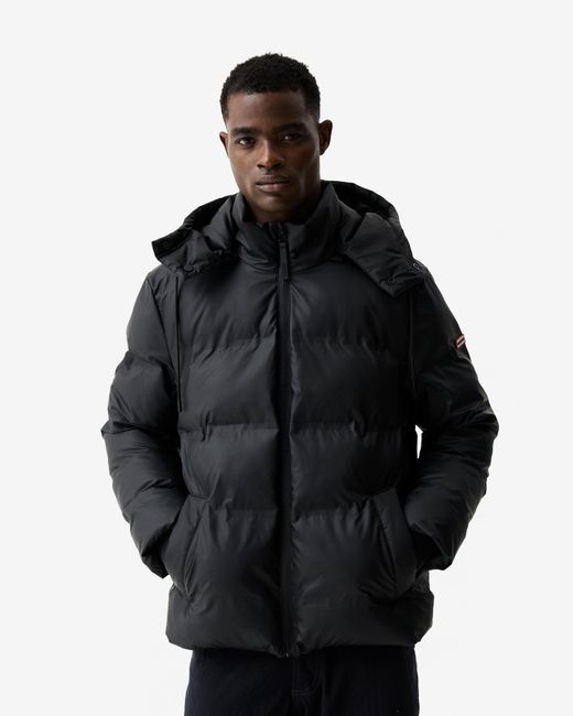 Hunter Black Wiley Pu Coated Puffer Jacket for men