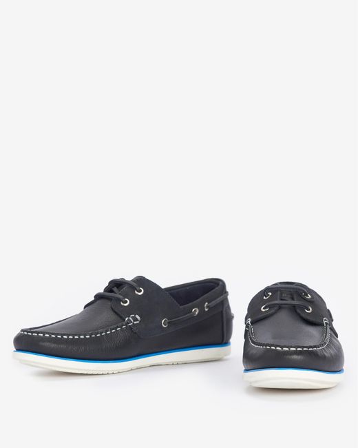 Barbour Gray Wake Boat Shoes for men