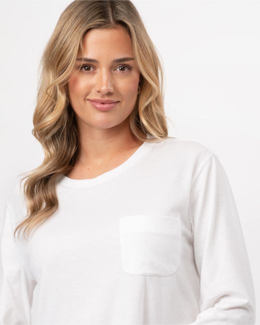 Woolrich White Fluid Jersey Ls Tee