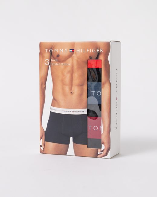 Tommy Hilfiger Black 3-Pack Logo Waistband Trunks for men