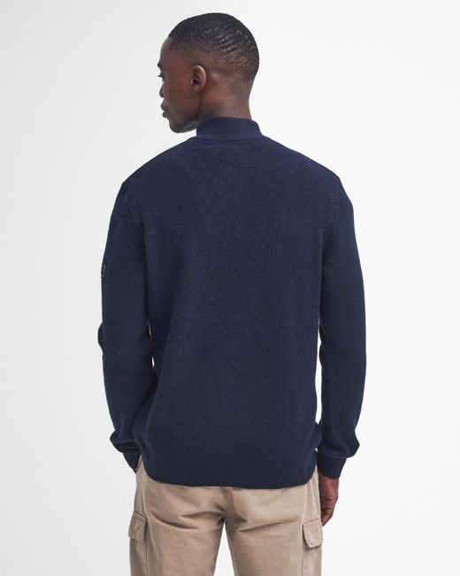 Barbour Blue Crawley Funnel Neck Jumper Size: M for men