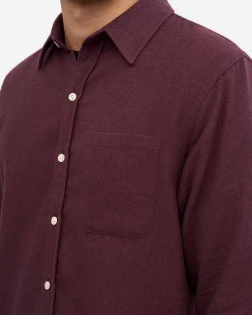 COLORFUL STANDARD Purple Organic Flannel Shirt for men