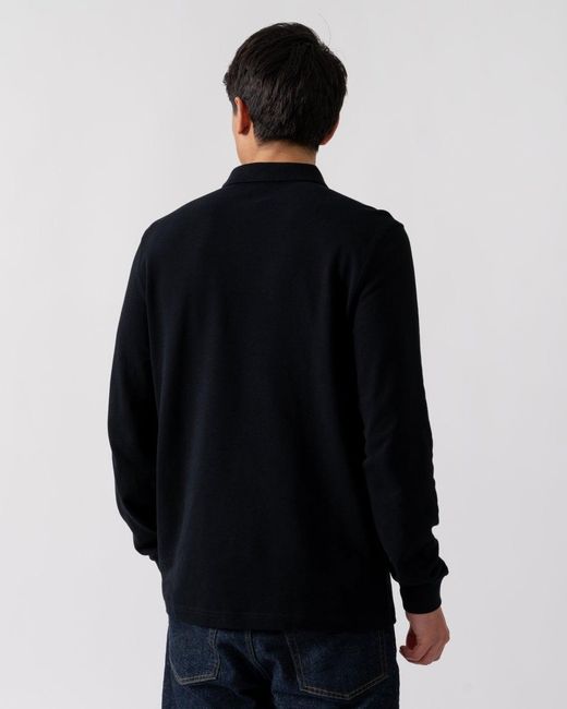 Fred Perry Black Long Sleeve Plain Signature Polo Shirt Nos for men
