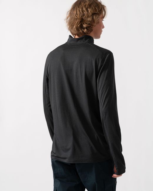 Fjallraven Black Abisko Day Hike Half Zip Long Sleeve Top for men