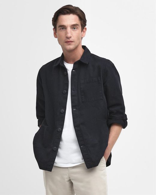 Barbour Blue Washed Overshirt for men