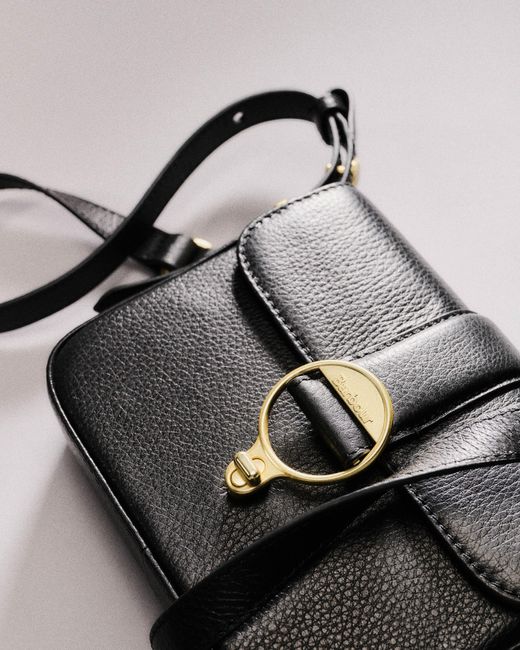 Barbour Black Mini Rosa Leather Crossbody Bag