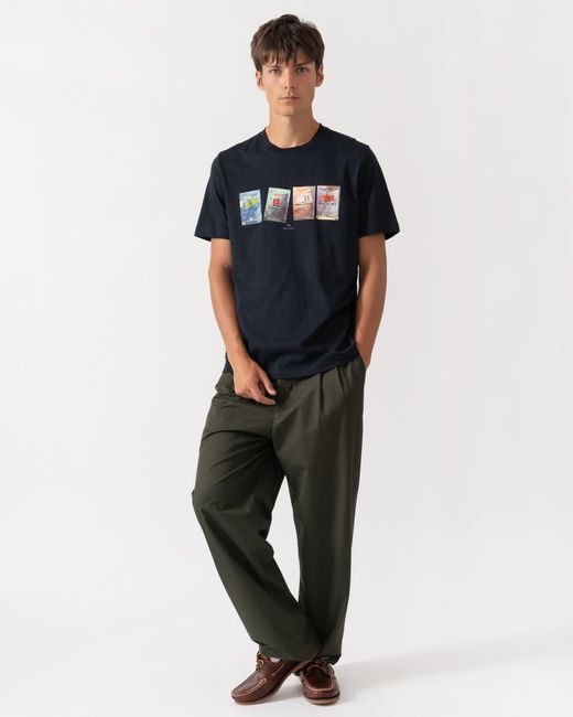Paul Smith Blue Ps Regular Fit Seed Packets Graphic T-Shirt for men