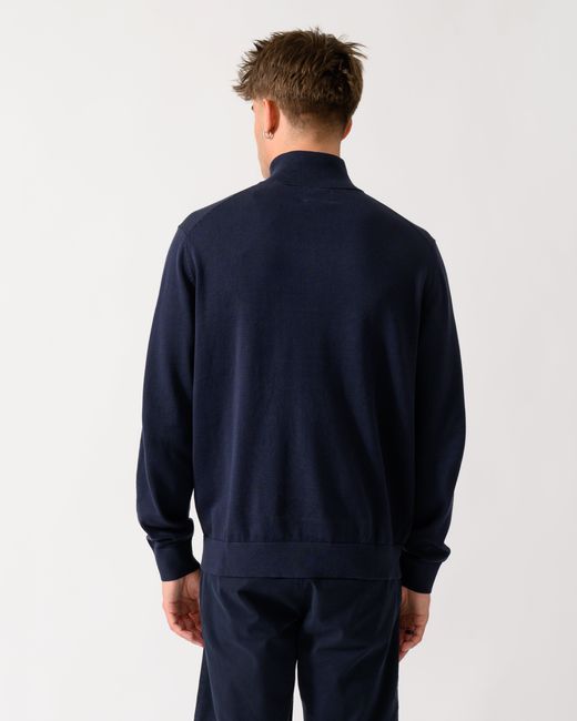 Gant Blue Classic Cotton Shield Logo Half Zip Jumper for men