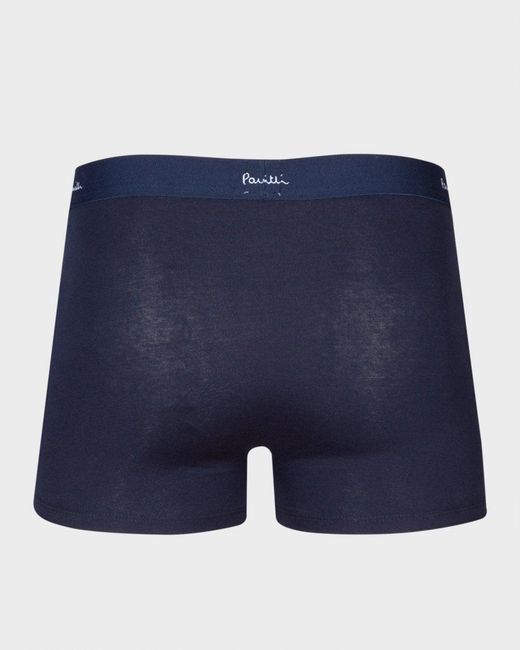 Paul Smith Blue 3 Pack Plain Trunks With Script Logo Waistband for men