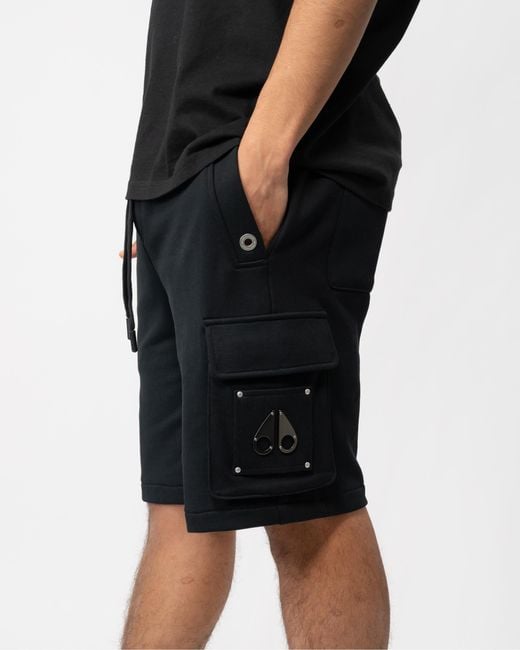 Moose Knuckles Black Hartsfield Cargo Shorts for men