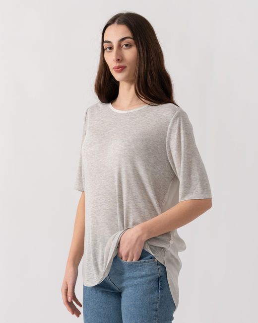Maison Scotch White S/S Zip Closure Top