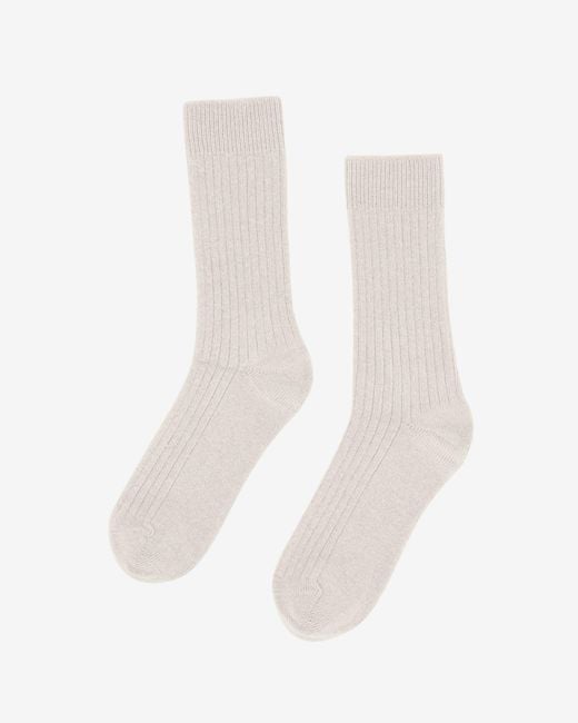 COLORFUL STANDARD White Merino Wool Blend Socks for men