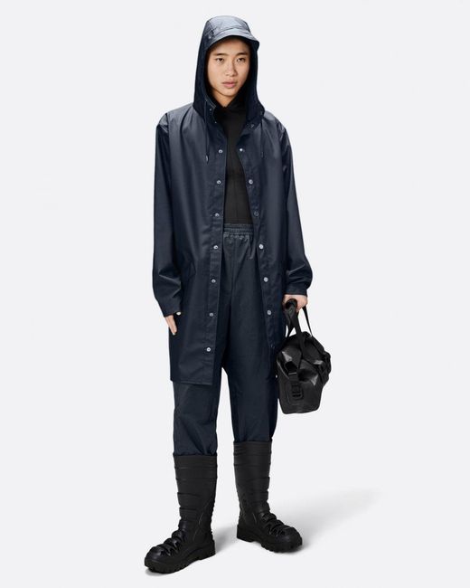 Rains Blue Long Jacket
