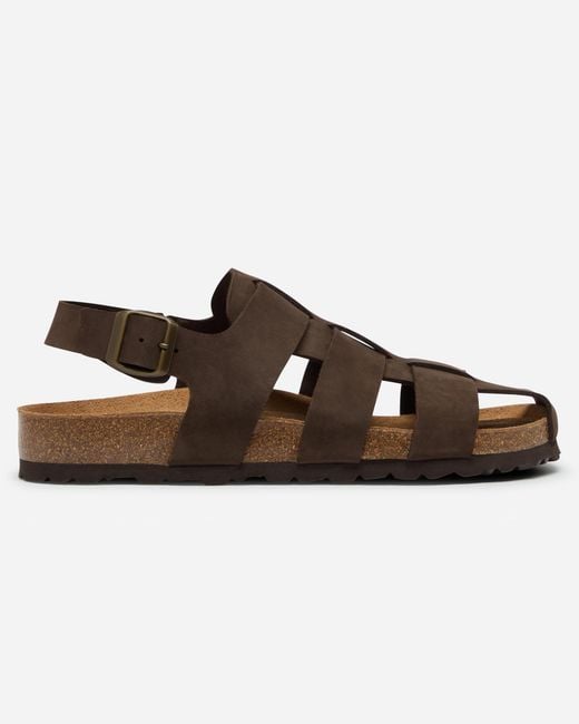 Oliver Sweeney Brown Astorga Calf Leather Fisherman Sandals for men