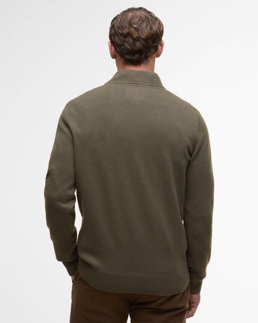 Barbour Brown Kelson Half Zip Knitted Jumper for men