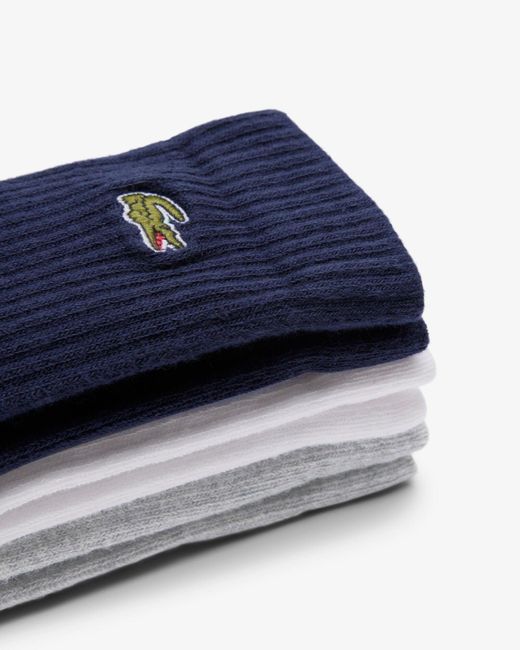 Lacoste Blue 3 Pack Sport High Cut Socks for men