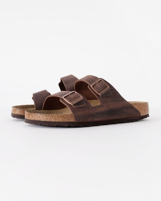 Birkenstock Brown Arizona Soft Footbed Oiled Leather Sandals for men