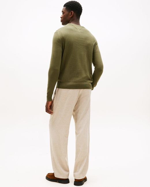 Tommy Hilfiger Green Organic Cotton Cashmere Crew Sweater for men