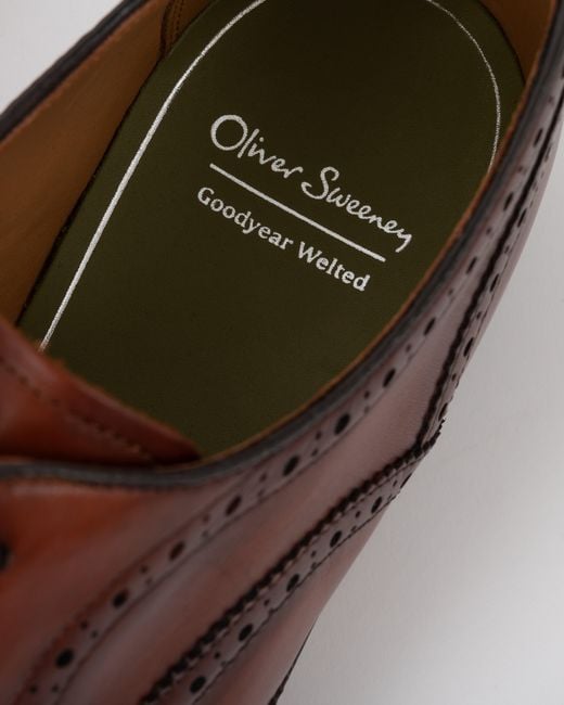 Oliver Sweeney Brown Hunstanton Hand Antiqued Calf Leather Oxford Shoes for men