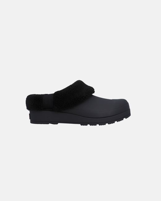 Hunter Black Play Shearling Insulated Clog