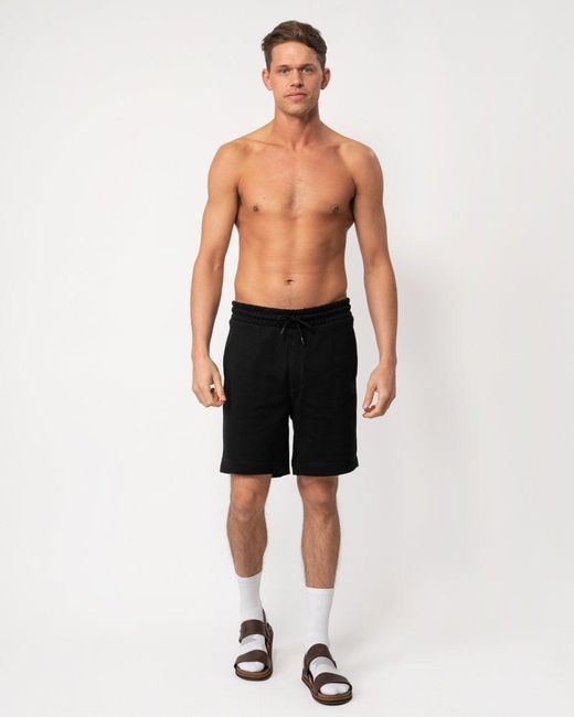 Boss Black Sewalk Cotton-Terry Shorts With Logo Badge for men