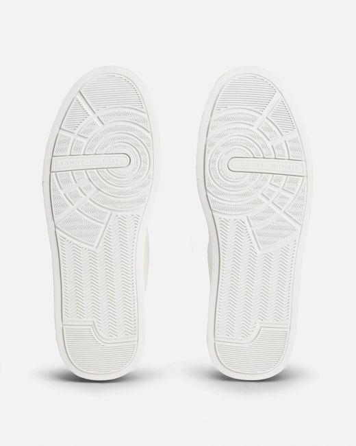 Tommy Hilfiger White Court Leather Detail Trainer for men