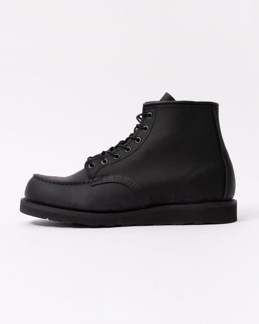 Red Wing Black 6 Inch Moc Toe Boot for men