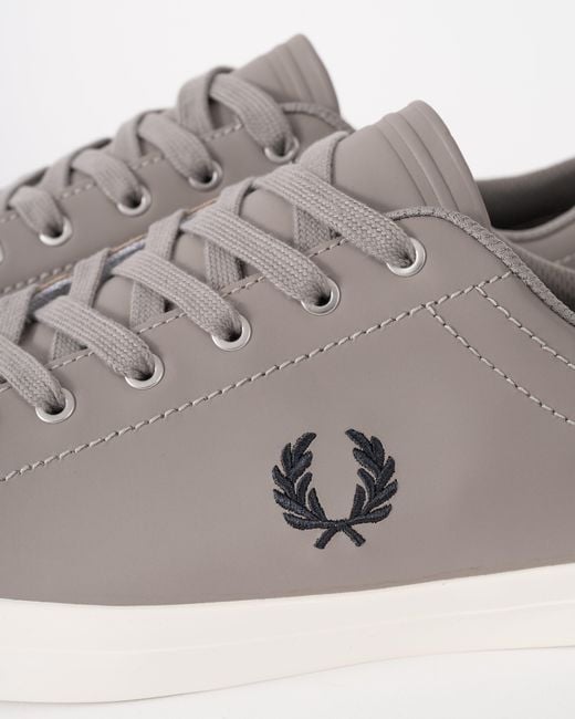 Fred Perry Gray Baseline Leather Trainers for men