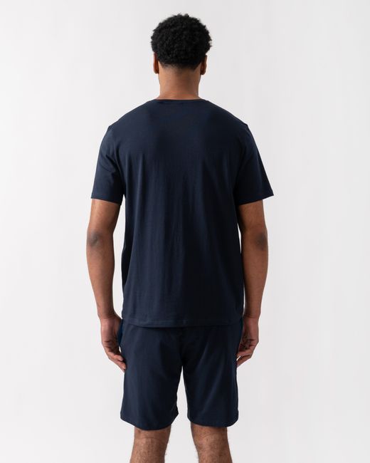 Boss Blue Mix&Match Stretch-Cotton Loungewear T-Shirt With Embroidered Logo for men