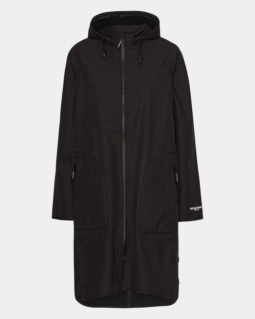 Ilse Jacobsen Black Rain A-Line Softshell Raincoat