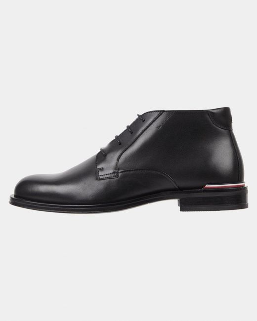 Tommy Hilfiger Black Core Rwb Hilfiger Leather Boots for men