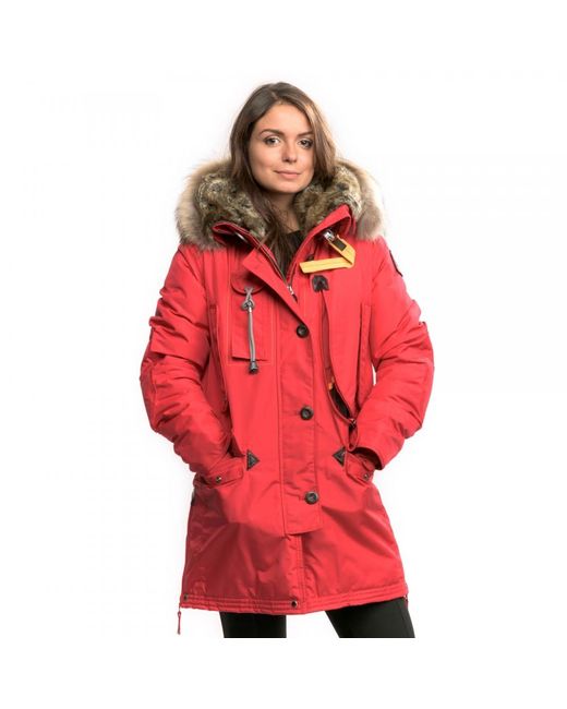Parajumpers Kodiak Womens Hooded Long Parka in Red | Lyst Australia