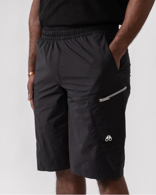 Moose Knuckles Black Topflight Cargo Shorts for men
