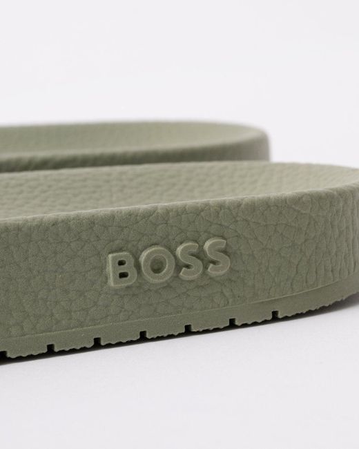 Boss Green Aryeh Italian-made Slides With Large Logo Detail for men
