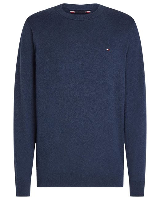 Tommy Hilfiger Blue Organic Cotton Cashmere Crew Sweater for men